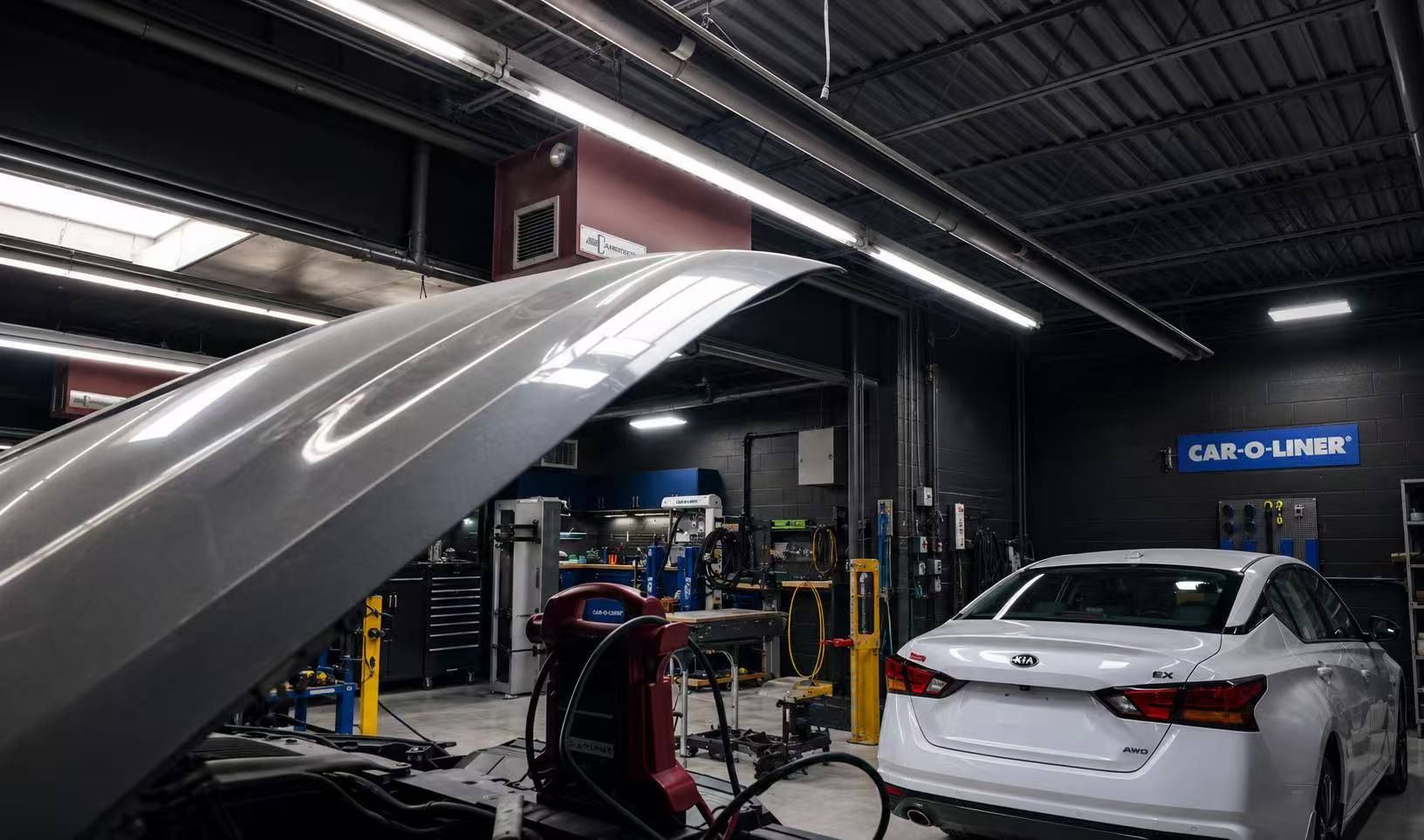 Inside Arch Auto Body and Collision repair facility in Fairview, NJ